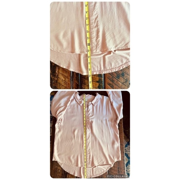 A New Day Hi-low Pink/Blush/Mauve Long Sleeve Button Up Blouse/Top/Shirt Size L - Picture 9 of 16